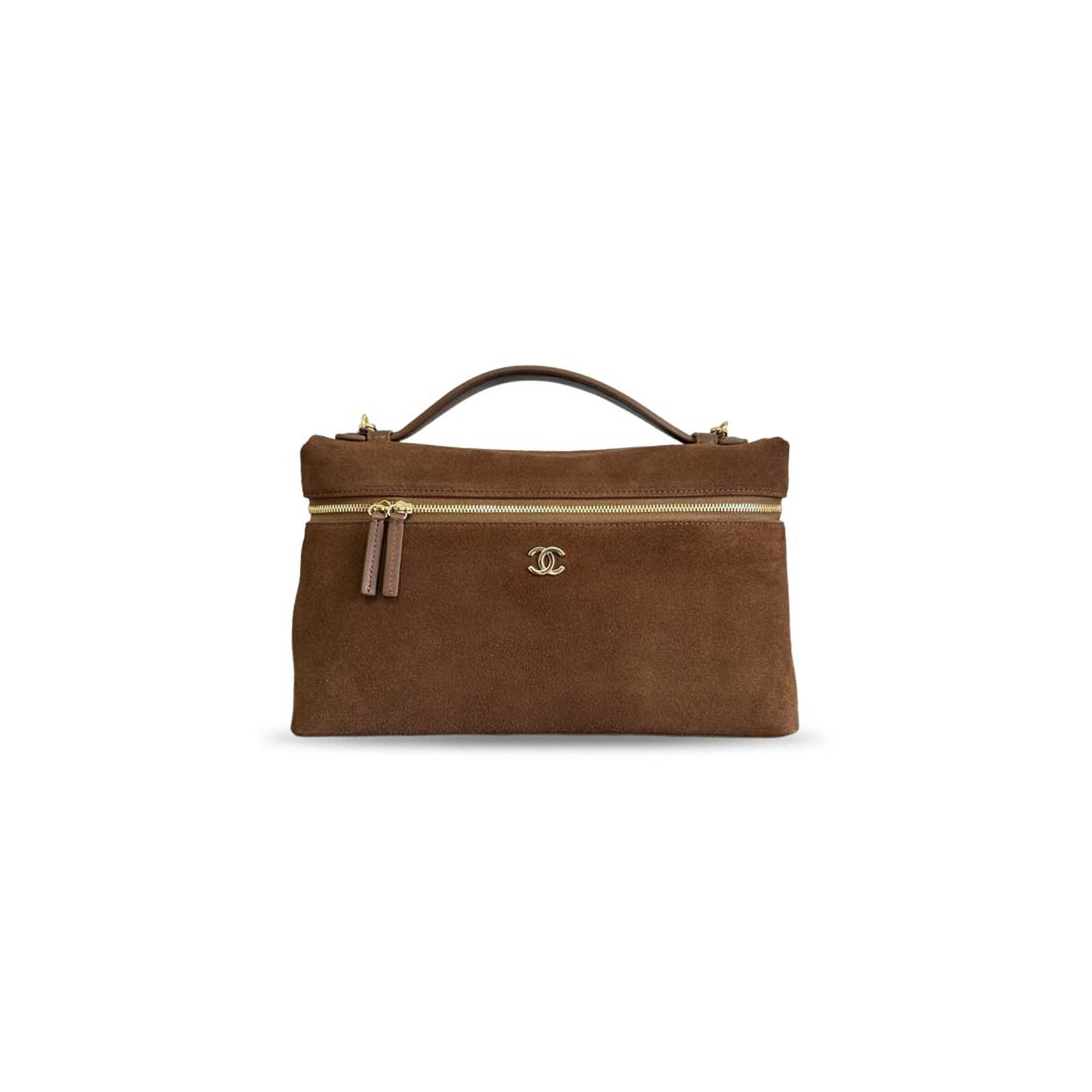 CHANEL SLIM TOP HANDLE VANITY CASE SUEDE (29*18*5.5cm)